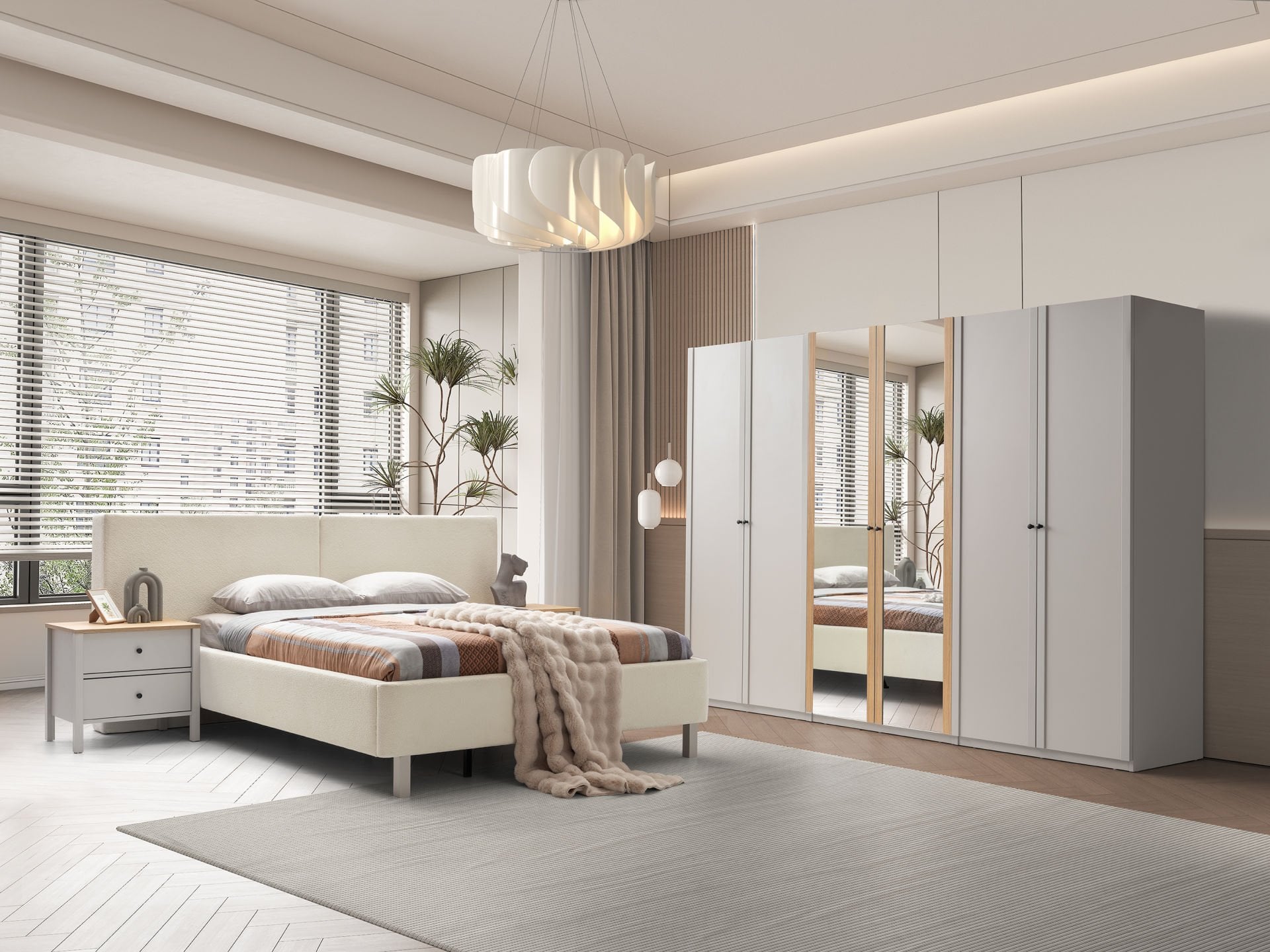 Lima  Bej Meşe Yatak Odası