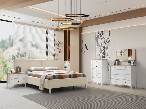 Lima  Beyaz Meşe Yatak Odası