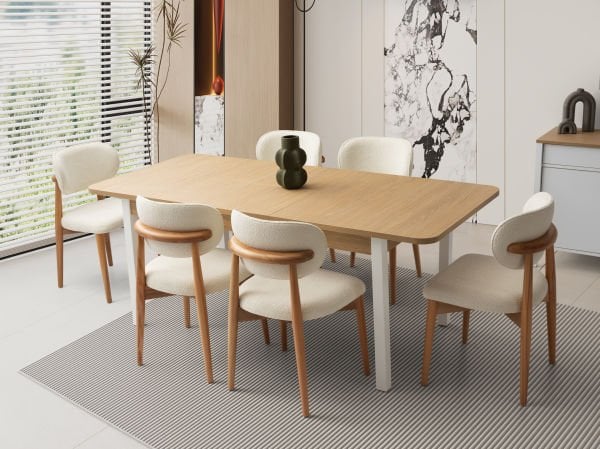 Lima Beyaz Meşe Yemek Odası