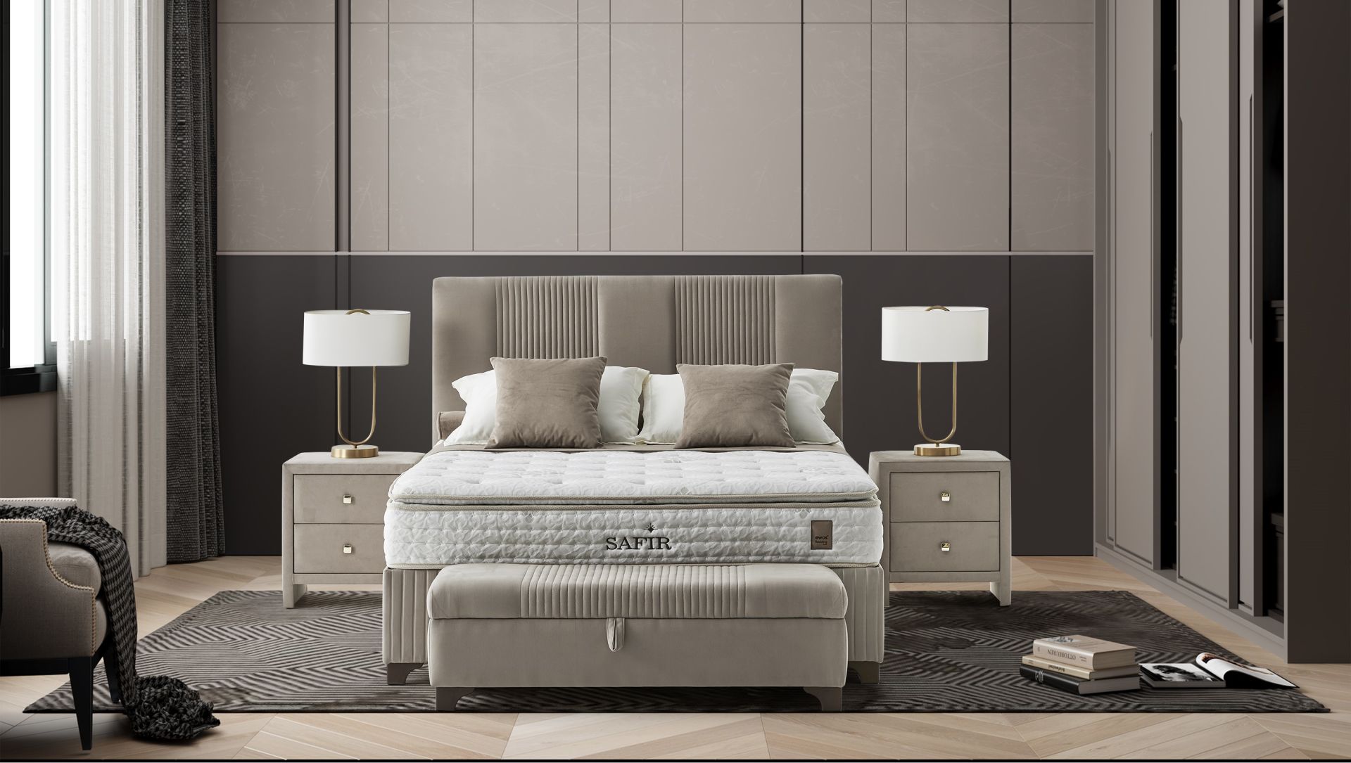 Safir Violet Plato Set