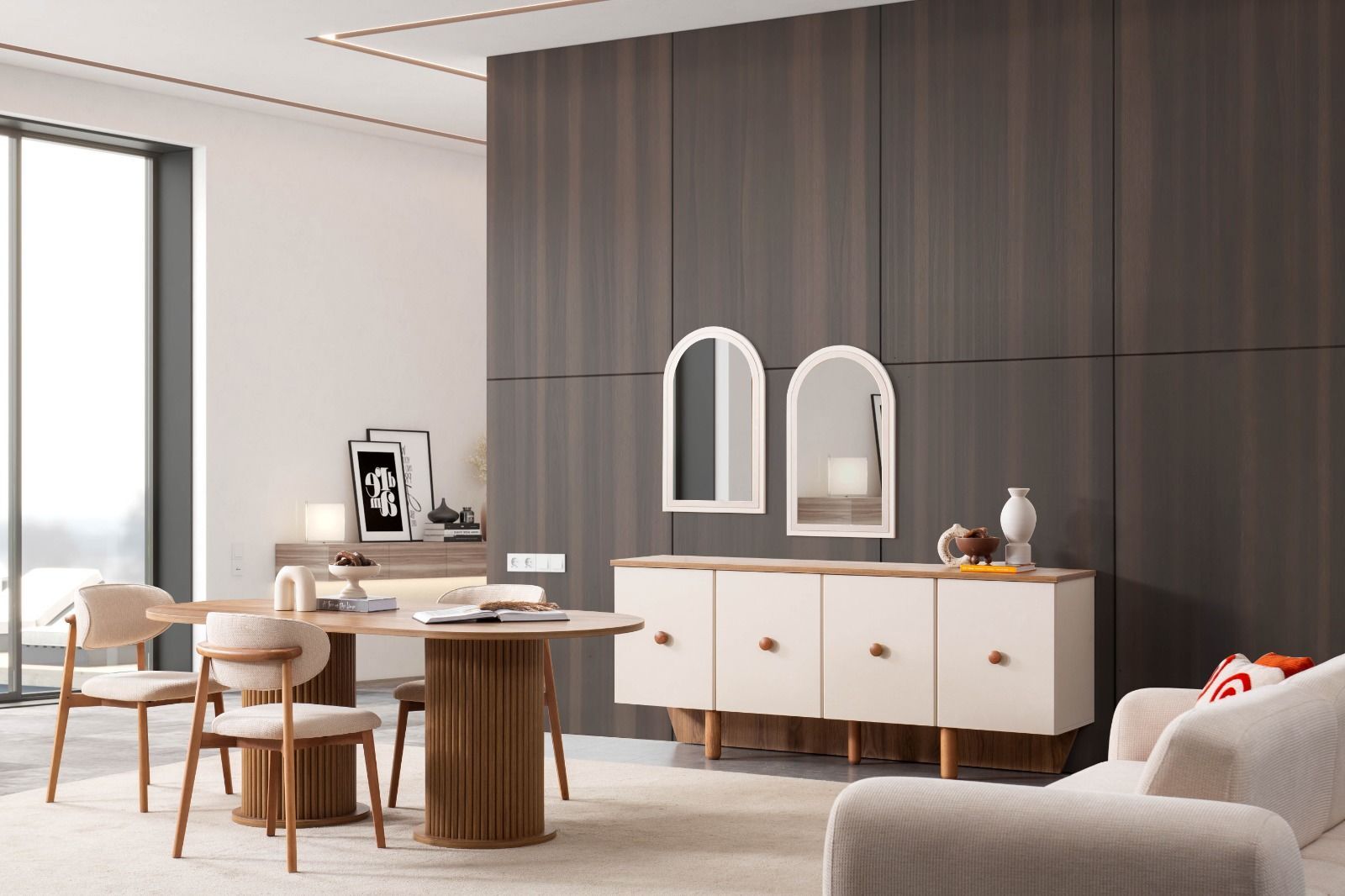 Boho Yemek Odası + Ünite + Sehpa