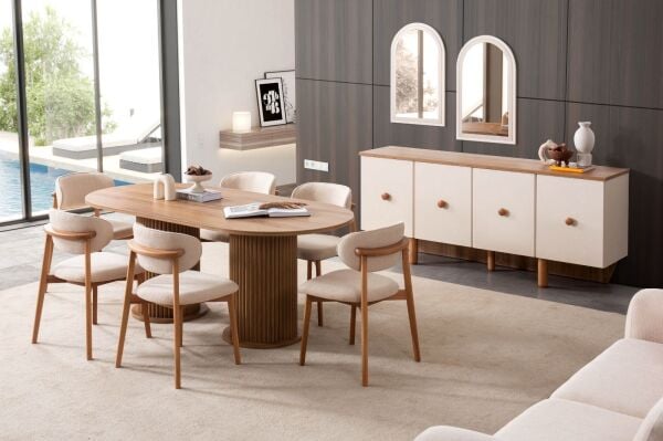 Boho Yemek Odası + Ünite + Sehpa